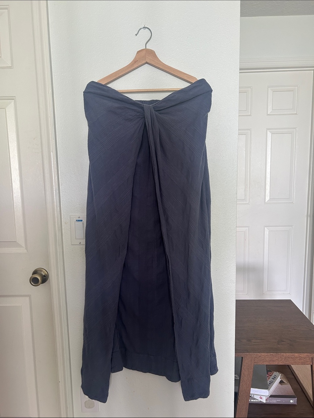 Free People Strapless Tie-Front Maxi Dress in Dusty Lavender - Picture 2 of 7